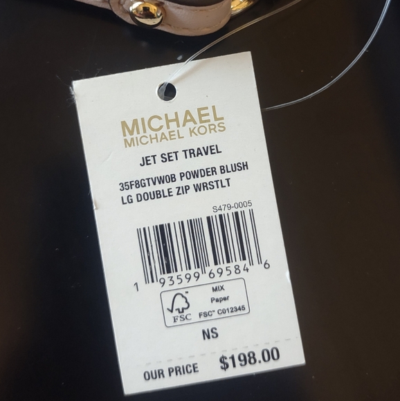 🩷🎉NWT Michael Kors Large Powder Blush Double Zip Jet Set Wallet/Wristlet🩷🎉 - Picture 9 of 9